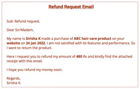 Refund Email Template