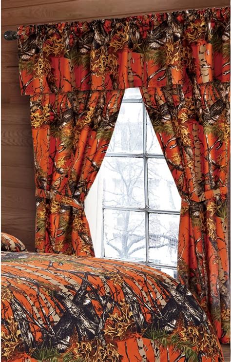 Regal Comfort The Woods Orange Camouflage 5pc Curtain Set for …