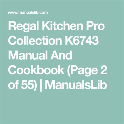 Regal kitchen pro parts model k6743 instruction manual recipes k 6743 kitchenpro. - Answers to general chemistry ii lab manual.
