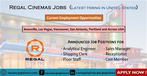 Regal theatre jobs. Things To Know About Regal theatre jobs. 
