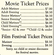 Regency Theater Ticket Prices