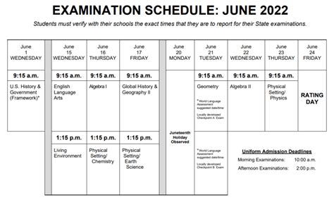 Regents Exam Schedule 2022 Germantown Central School District