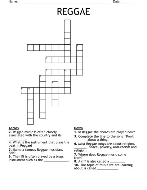 Reggae kin crossword clue. kiwis kin Crossword Clue. The Crossword Solver found 30 answers to "kiwis kin", 3 letters crossword clue. The Crossword Solver finds answers to classic crosswords and cryptic crossword puzzles. Enter the length or pattern for better results. Click the answer to find similar crossword clues . Enter a Crossword Clue. 