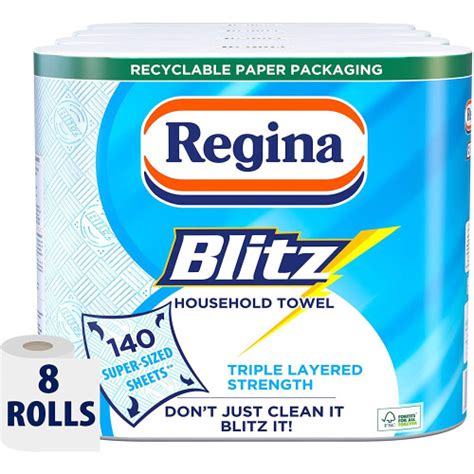 Regina Blitz Household Towel, 8 Rolls, 560 Super-Sized Sheets, …