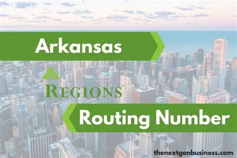 Routing Number for Regions Bank in Arkansas A routing number is a 9 digit code for identifying a financial institute for the purpose of routing of checks (cheques), fund transfers, direct deposits, e-payments, online payments, etc. to the correct bank branch.. 