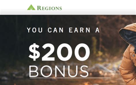 Regions dollar400 checking bonus. Earn $300. Bonus will be paid on or before 180 days after account opening. 1. Open a TD Convenience CheckingSM account. 2. Make $500 in qualifying direct deposits within 60 days of opening account. 3. Earn $200. Bonus will be paid on or before 180 days after account opening. 