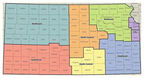 North East Kansas contains the 28 counties featured on the easte