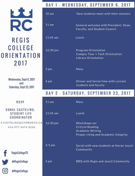 Regis College Academic Calendar