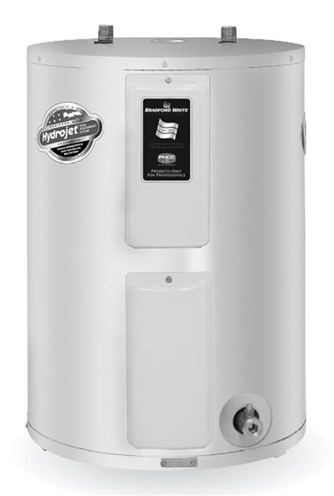 Product Overview. Available in Liquid Propane, the Bradford White RG240T6X 40 Gallon Tall Atmospheric Vent Hot Water Heater features a Titanium Stainless Steel Burner and an input of 36,000 BTUs with a First Hour Rating or First Hour Delivery of 75 gallons. The tall tank is 60-1/8" from the floor to the Flue Connection and the jacket diameter ....