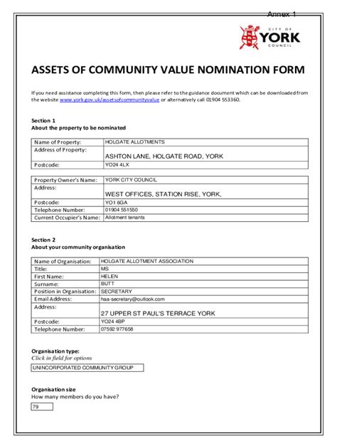 Register of Assets of Community Value Colchester Borough …