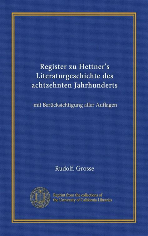 Register zu hettner's literaturgeschichte des achtzehnten jahrhunderts. - Futures su cambi una guida alla valuta internazionale.