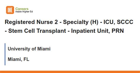 Registered Nurse,UMHC SCCC,Inpatient Job Miami Florida …