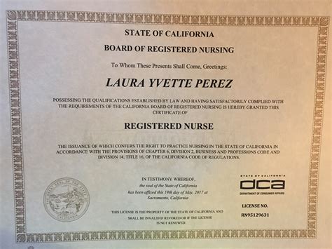 Registered Nurse Certification/License in California