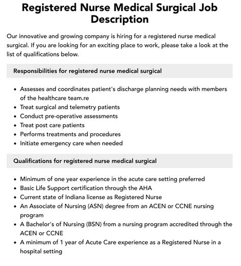 Registered Nurse Medical Surgical Night Jobs, Employment in