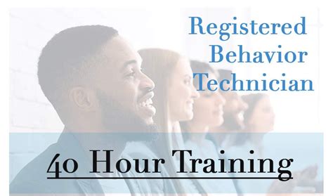 Our RBT ® program meets the BACB’s RBT ® requirement of 40 hours of training. We offer group discounts for employers who want employees to take a step forward in excellence. Please note: For the first 7-days of this course, you will be limited to (8) hours of coursework, per day. After your first 7-days, the course will be fully open for .... 