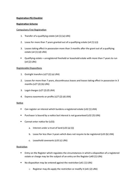 Registered land problem question.  registration pq checklist registration scheme. pd...
