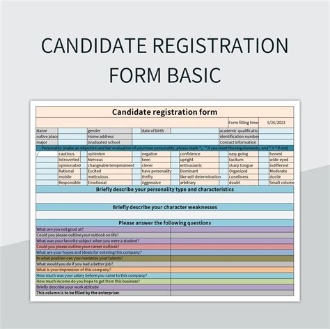 Registering a candidate