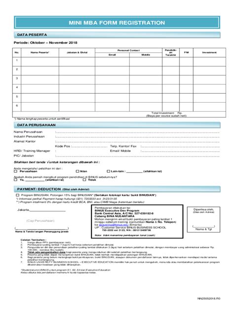 Registration Form - BINUS