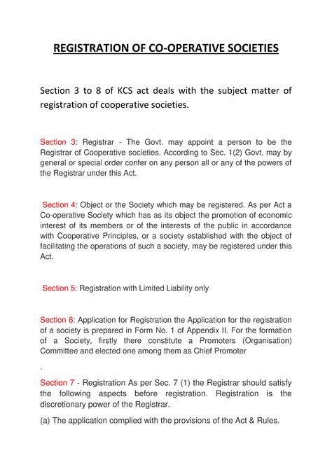 Registration of Co-operative Societies in Punjab