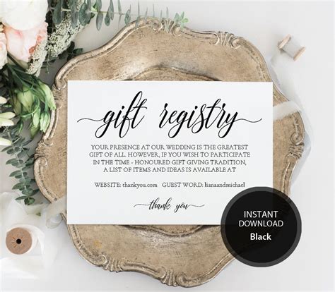 Registry Card Template Word Collection
