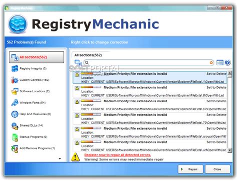 Registry mechanic. Registry Mechanic is one of the most popular and advanced registry cleaner programs available. This registry cleaner software has won awards from experts and editors all over the globe. Registry Mechanic is easy to use and works overtime to scan and clean the windows registry. Clean the registry and fix broken links with just a few mouse clicks. 