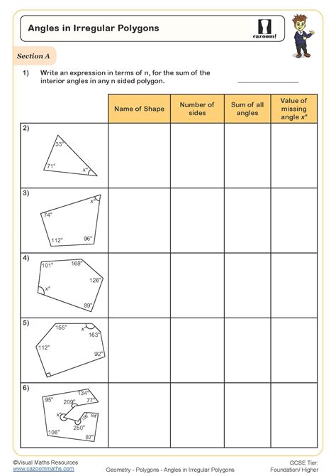 Regular And Irregular Polygons Worksheet