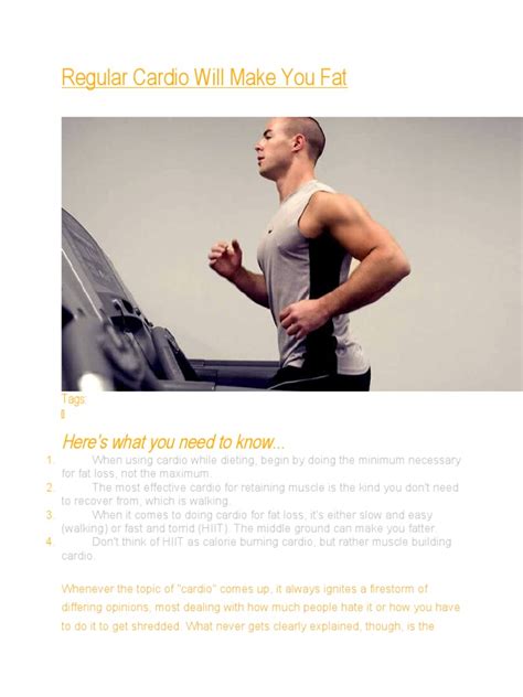 Regular Cardio Will Make You Fat