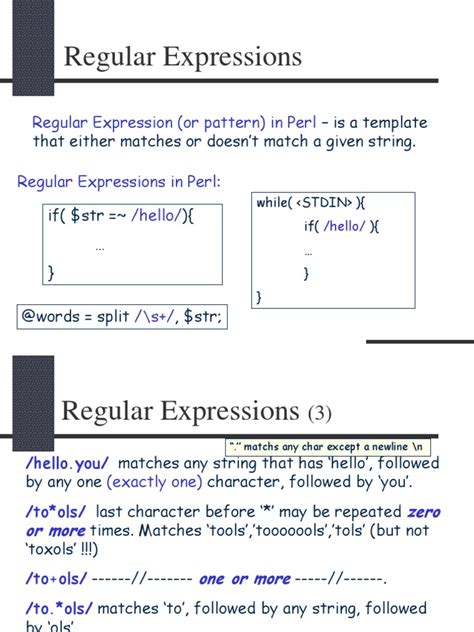 Regular Expressions in Perl