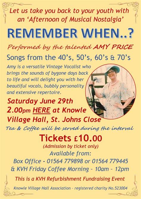 Regular events - Knowle Village Hall