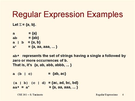 Let’s take a look at some examples of using regular expression patterns. Basic Example. This example is the simplest match you can get with a regular expression. If you provide a pattern of ‘abc’, with no metacharacters, you will find the sequence ‘abc’. Pattern: ‘abc’ Matches: ‘abc’ Does not match: ‘abd’, ‘ab’.