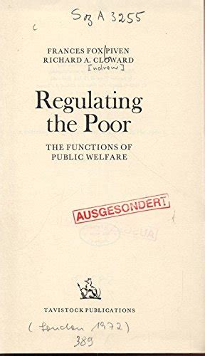Regulating the poor functions of public welfare frances fox piven. - Elementary statistics picturing the world solutions manual.
