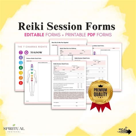 Reiki Intake Form Editable Reiki Forms Reiki Client Form Etsy