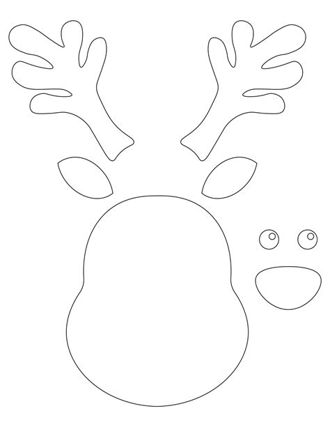 Reindeer Head Cut Out Template