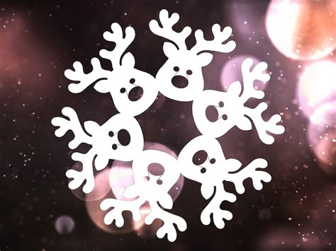 Reindeer Snowflake Template
