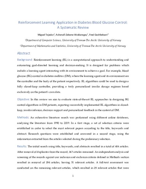 Reinforcement learning application in diabetes blood glucose control…