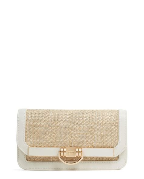 Reiss Lexi Clutch in Natural Lyst