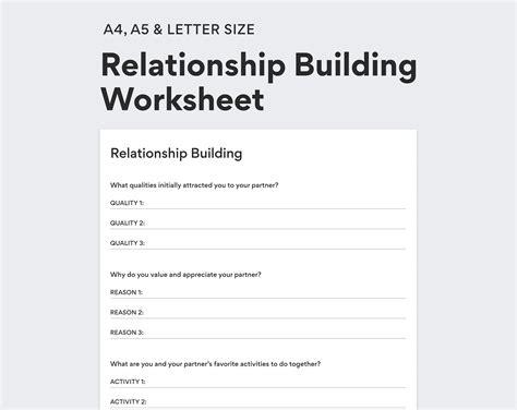 Relationship Building Worksheet PDF Worksheets Library