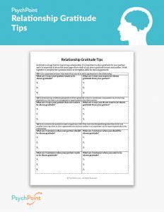Relationship Gratitude Tips Worksheet PsychPoint Worksheets Library