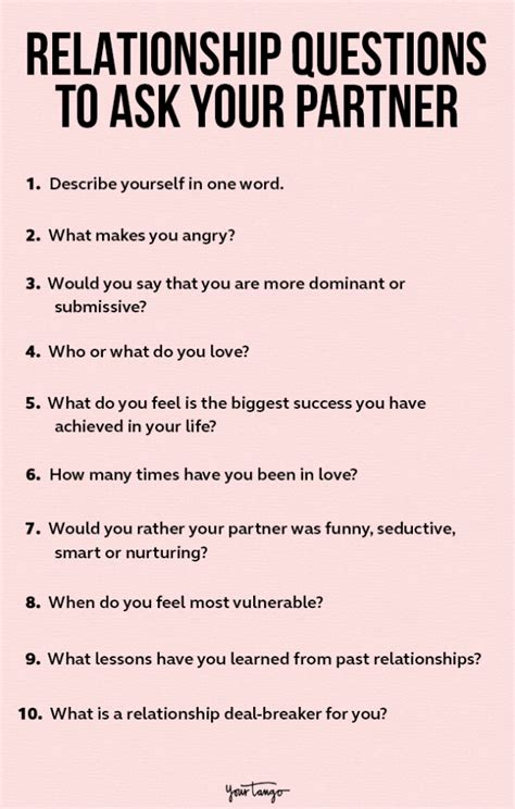 Relationship questions for couples.  In this article, we have collected some great d...