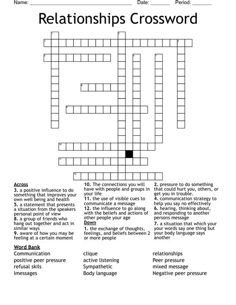 Relationship strains? Crossword Clue Answer. We have searched far and wide to find the right answer for the Relationship strains? crossword clue and found this within the NYT Crossword on September 17 2022. To give you a helping hand, we’ve got the answer ready for you right here, to help you push along with today’s crossword and puzzle, or .... 
