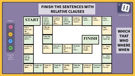 Relative Clauses Board Game payubro