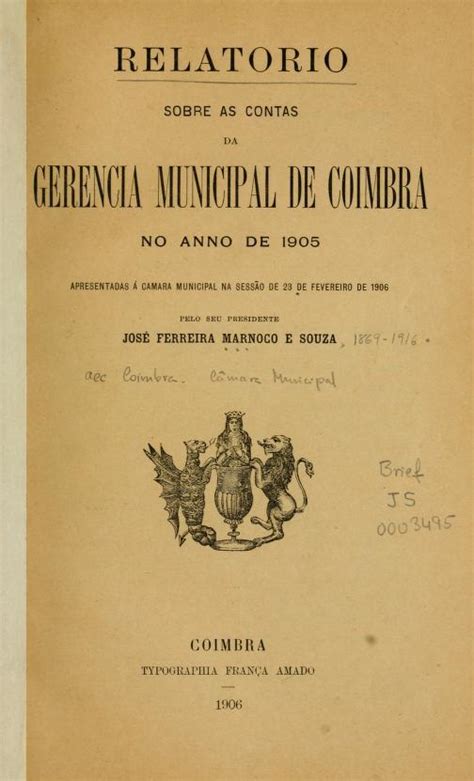 Relatorio sobre as contas da gerencia municipal de coimbra no anno de 1905. - Calculus one and several variables solutions manual.