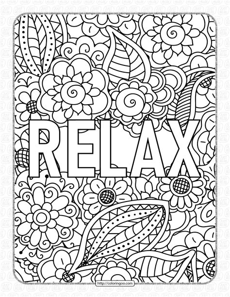 Relax Coloring Page