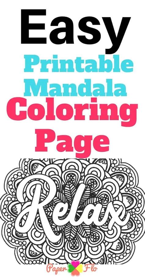 Relaxing Coloring Page Free Printable Adult Coloring Sheet Paper Flo Designs