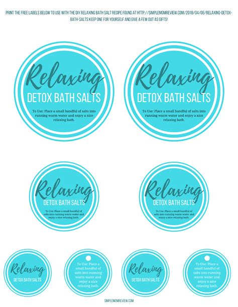 Relaxing Detox Bath Salts With Free Printable Labels Simple Mom Review