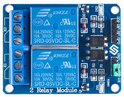 Relay dc 5v. com: SunFounder 2 Channel DC 5V Relay Module with Optocoupler Low Level...
