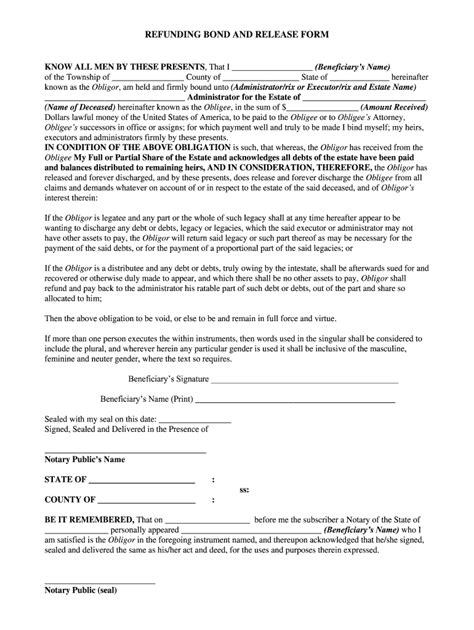 Release For For Executor And Trustee Of An Estate And Trust Fill Out