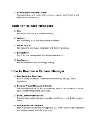 Release Manager A Clear And Concise Reference