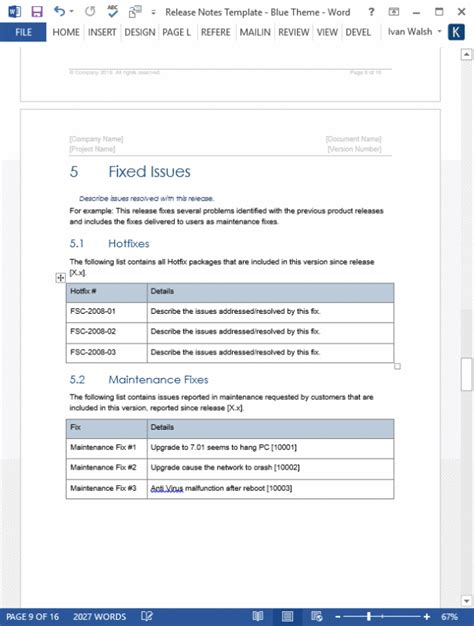 Release Notes Templates Templates Forms Checklists For Ms Office And Apple Iwork