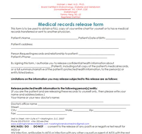Release Of Records Template